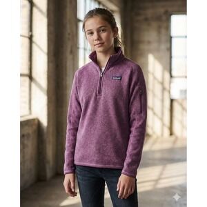 Patagonia Better Sweater 1/4 Zip Pullover Women's XL Purple Fleece VERP Size 14